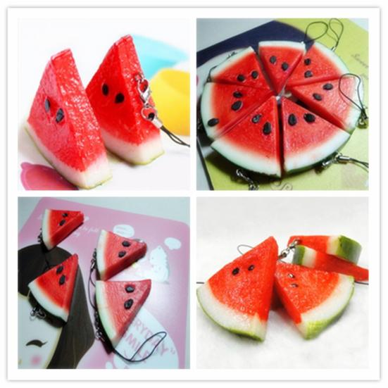 Simulation Fruit Cute Watermelon Pendant Cellphone Strap Purse Bag Key Chain