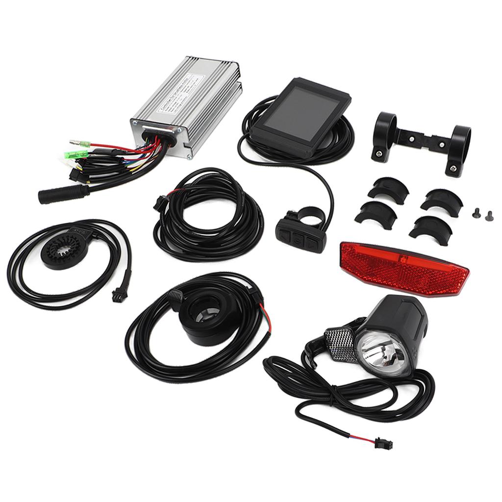Electric Bike Conversion Kit 25A Controller LCD8H Panel Headlight Taillight Thumb Throttle for 500W