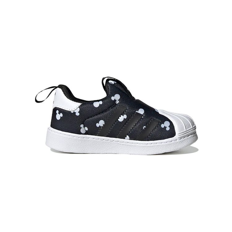 Adidas Disney X  Originals Superstar 360 Casual Low-Top Walking Shoes Baby sneaker Black White HQ4079