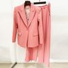 Available 2025: European & American Fashion Embroidered Hollow-Out Suit Jacket & Straight-Leg Pants Set.