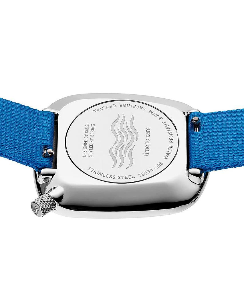 BERING Pebble 18034-308 unisex watch blue stainless steel mesh strap sapphire glass