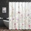Pastel Dreams Shower Curtain - Pink and Purple Flower Wall Hanging for Living Room and Bedroom Decoration - Soft
