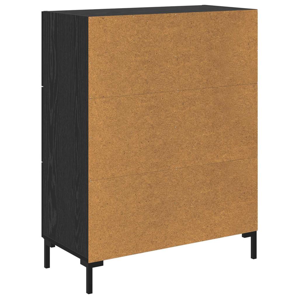 Sideboard in Black Oak Look 69.5 x 34 x 90 cm Engineered Wood