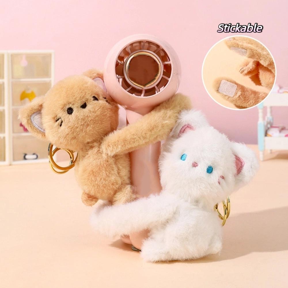 Stuffed Animal Cat Dog Plush Dolls Stickable Plush Key Rings Couple Cartoon Keychains  Friendship