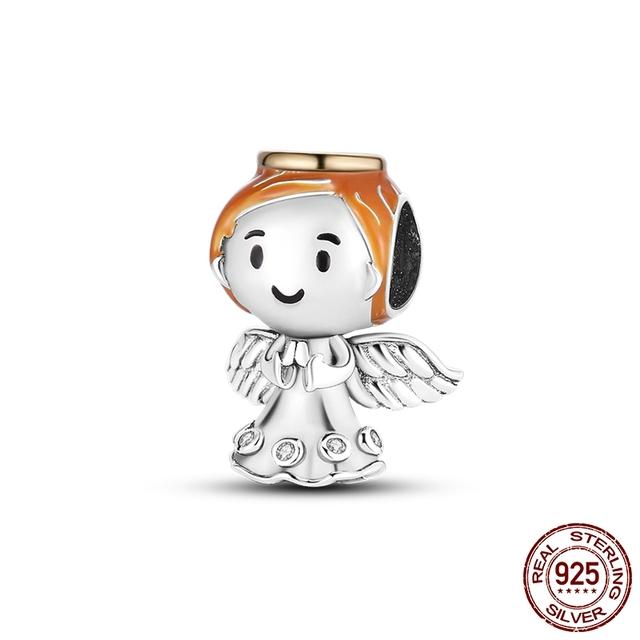 Earphone Travel Shopping Handbag Dangle Charm Silver Color Beads Fit Fashion Original Charm Bracelet Pendant DIY Jewelry Making