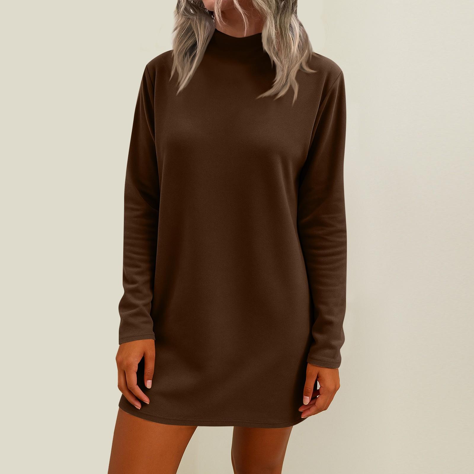 

Женская свободная юбка средней длины с длинными рукавами для дома M кофейный