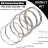 6 Rolls 6 Size 316 Stainless Steel Wires, Round, Stainless Steel Color, 0.3~0.8mm, About 32.81 Feet(10m)/Roll, 1 Roll/size