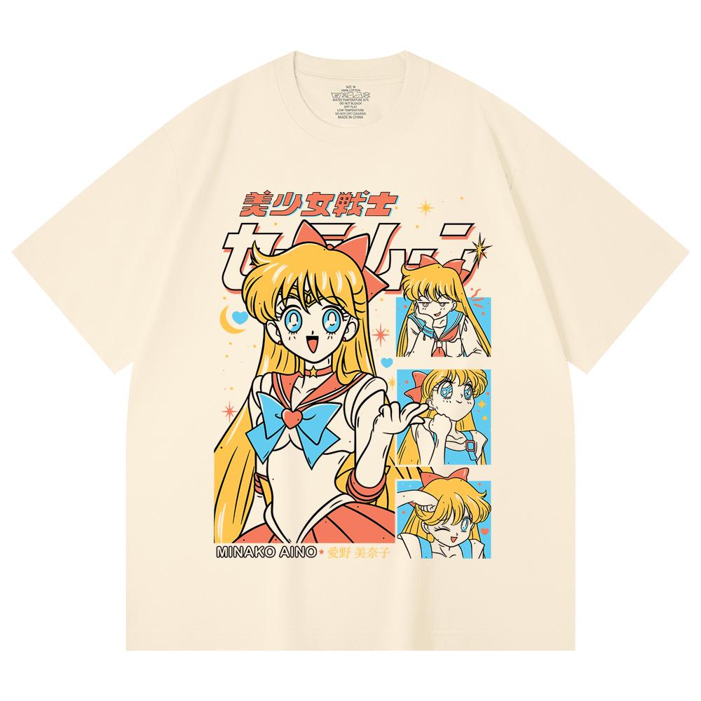 230 Gsm 100% Cotton Minako Aino Print Unisex Heavy Cotton T Shirt