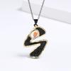 Creative Irregular Womens Pendants Fashion Black Gold Jewelry Sparkle Moonstone Pendant Necklaces Women
