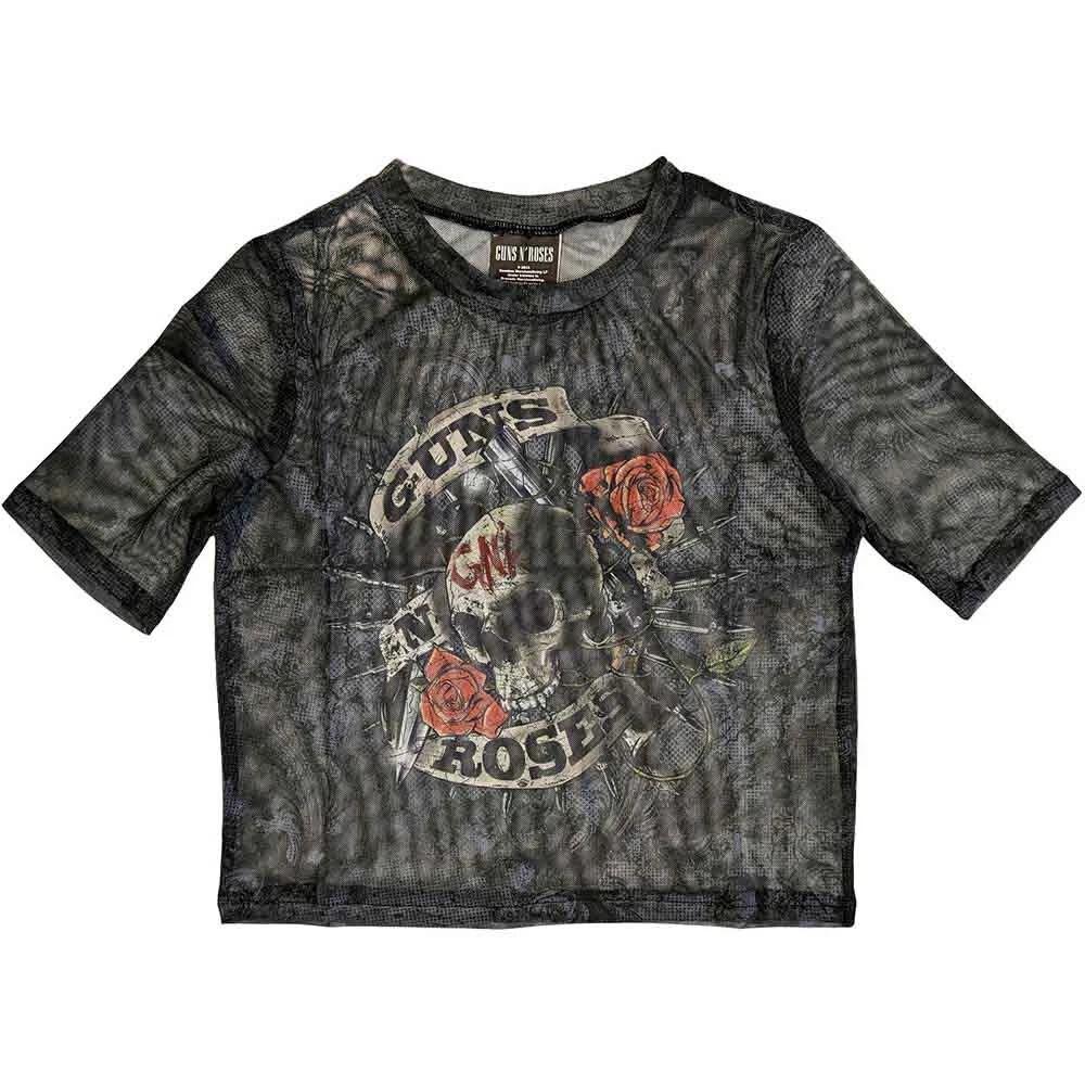 Guns N  Roses Ladies Crop Top: Firepower (Mesh) (Small) 4XL