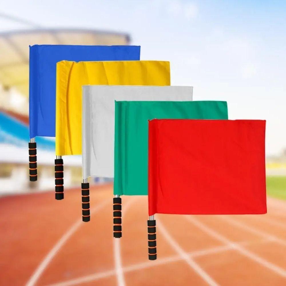 Professional Referee Flag Multi-color with Sponges Handle Linesman Flags Waterproof Issuing Flags Volleyballs Football Supplies