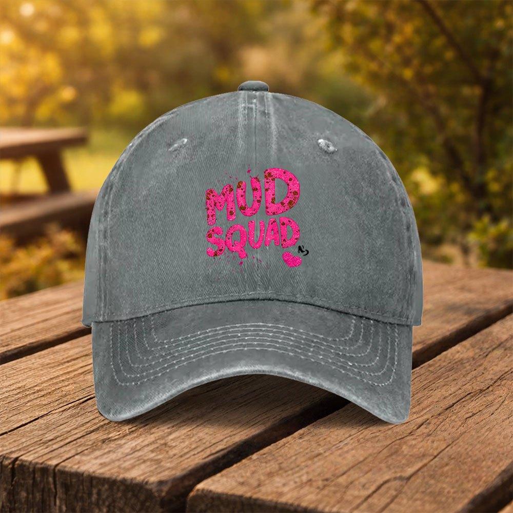 MUD SQUAD Duckbill Baseball Cap Adjustable Unisex Hat with MUD SQUAD Print Lightweight Outdoor Sports Fitness Travel Cap