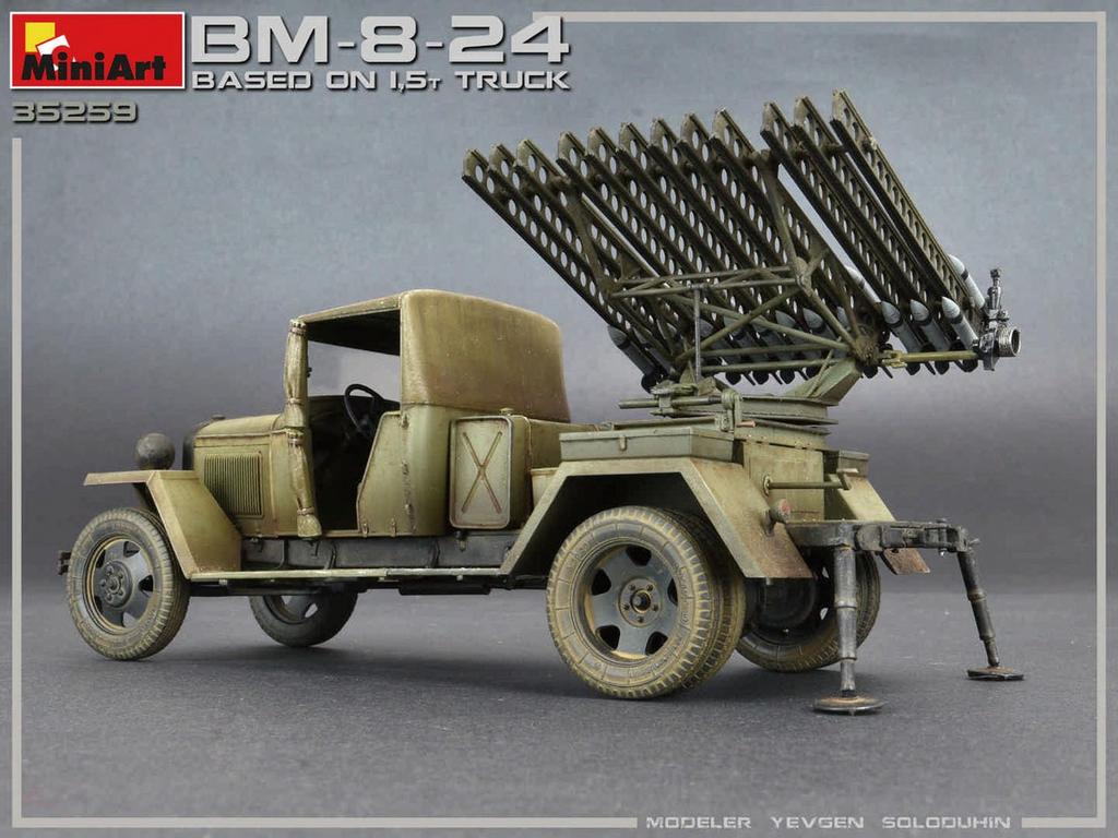 Soviet Military Truck with Katyusha Rocket Launcher WW.II 1.5t BM-8-24