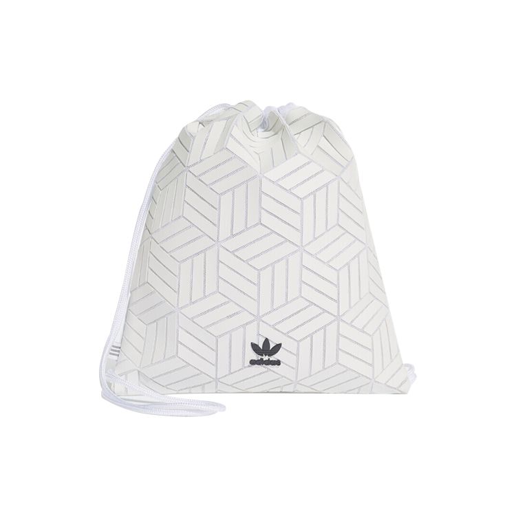 Adidas Originals 3D Logo Sports Drawstring Backpack Unisex Backpack White EK2887 White