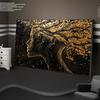 Abstract Surreal Woman Portrait Canvas Painting Art Posters Black And Gold Mysterious Female Face Modern Luxury Wall Home Decor