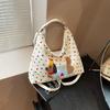 Korean Style Puppy Embroidery Shoulder Bag Y2k Cartoon Handbag Sweet Polka Dot Tote Bag  Girls