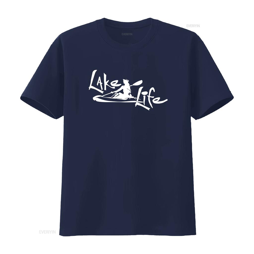 Lake Life 3 COTTON T SHIRT water worship wave kayak canoe paddle vintage Washed Comfortable Top For Everyday Wear Stylish