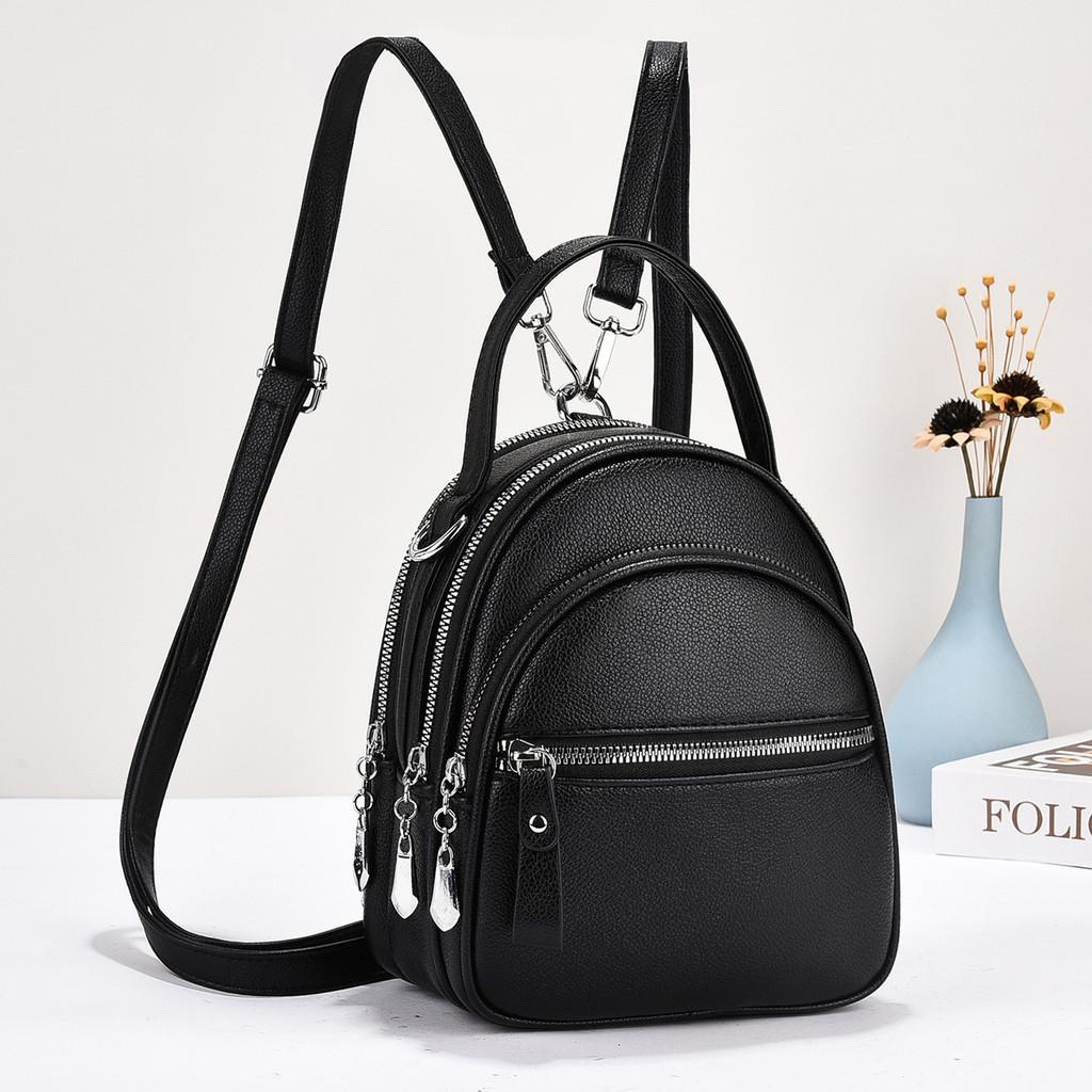 Stylish Macaron Color Block Backpack Versatile Spacious Lightweight Tote Bag For Women