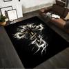 Glowing Cross with Lightning Design Rug - Non-slip rug suitable for living room and bedroom sofas.