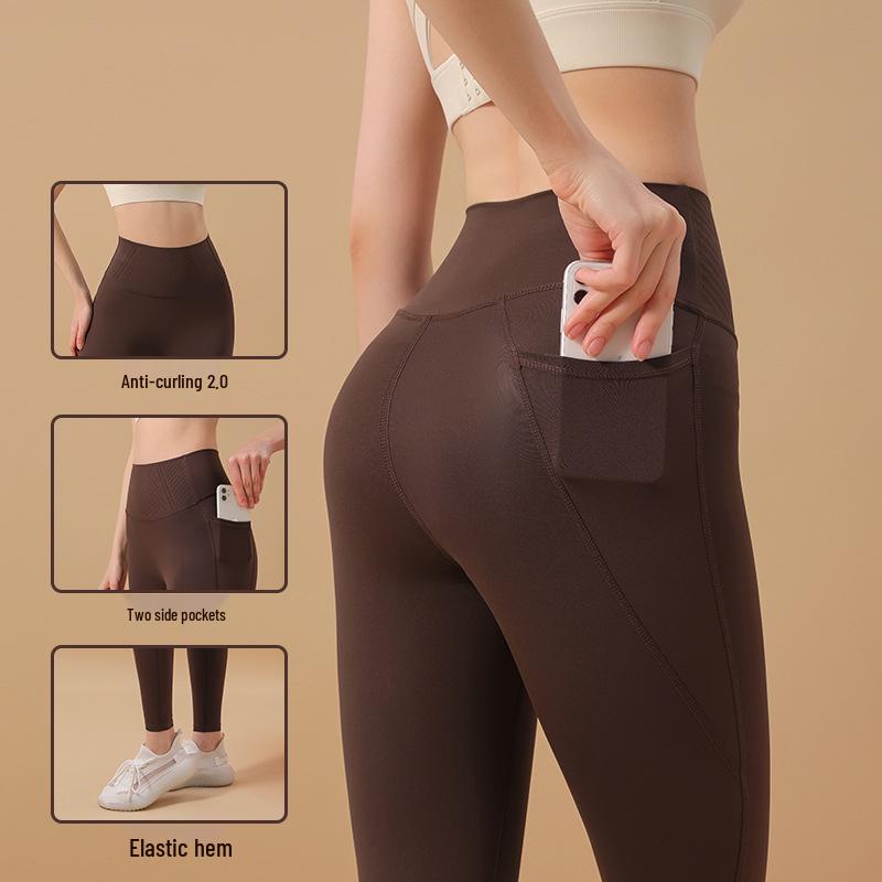 Cross-Border Slimming Yoga Pants: Tummy Control, Hip Lift, Nude-Feel, High Waist, Anti-Roll Edge Fitness Pants for Women
