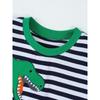 Summer New Boys' Short-Sleeve T-Shirt Fashionable Dinosaur Embroidery Children'S Round-Neck T-Shirt Children'S Clothing