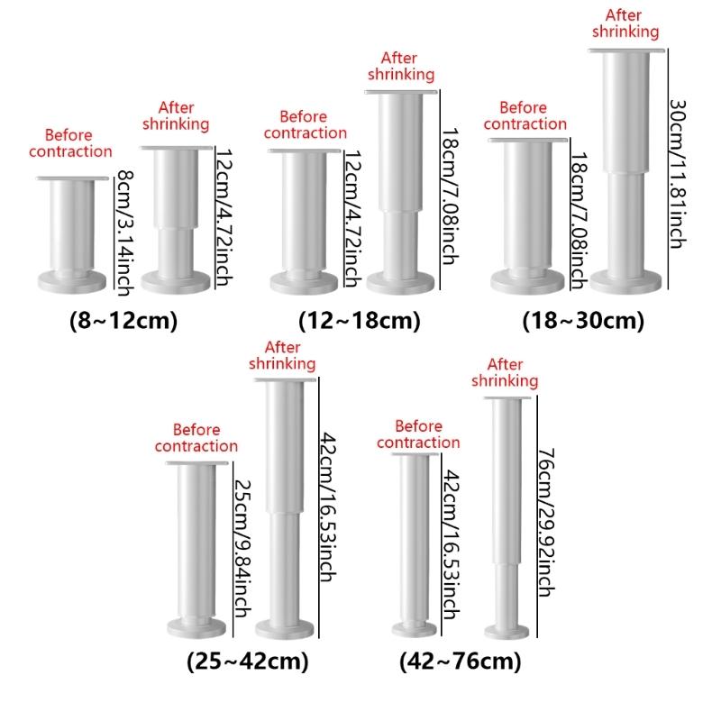 Packung mit 2 verstellbaren Stahlmöbelbeinen Sofabeine Couchbeine Stoßdämpfende Fußpolster für Schreibtische Sofas Regale & Kommoden