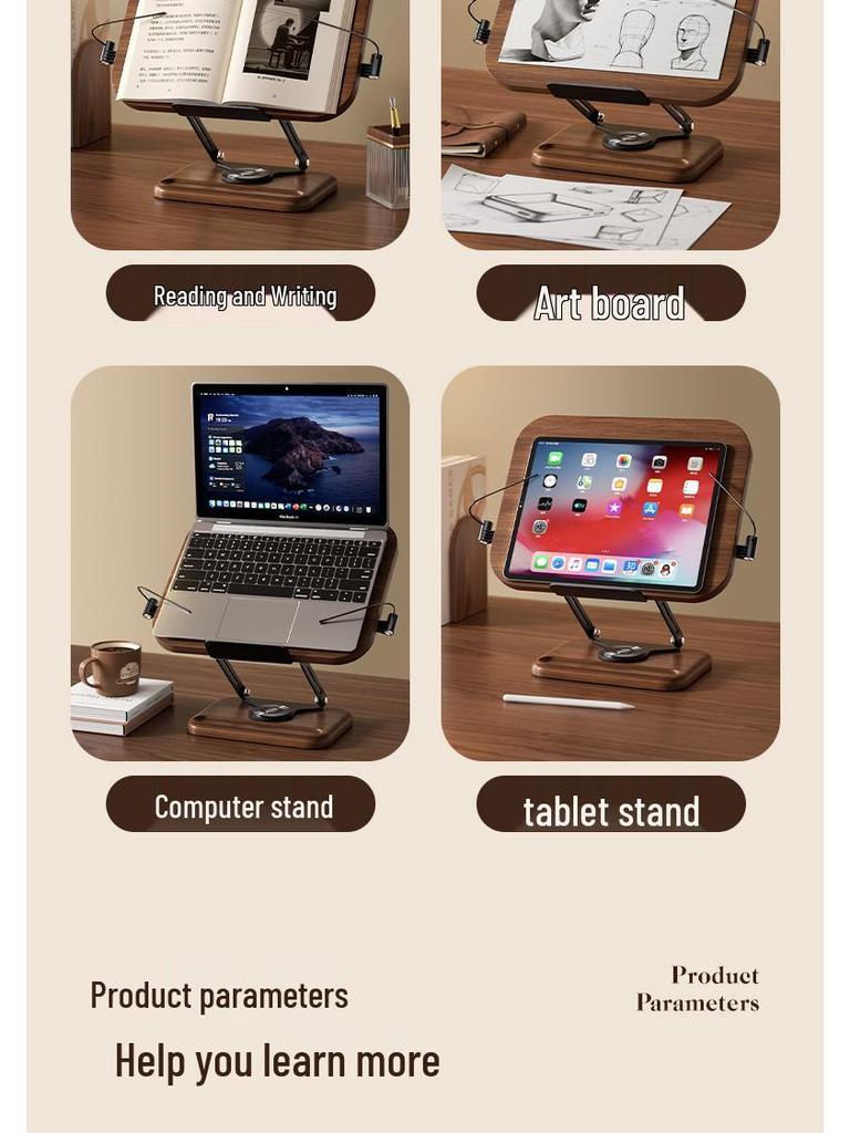 Adjustable Solid Wood Children’s Book Stand: Rotating & Lifting Feature for Maximum Comfort