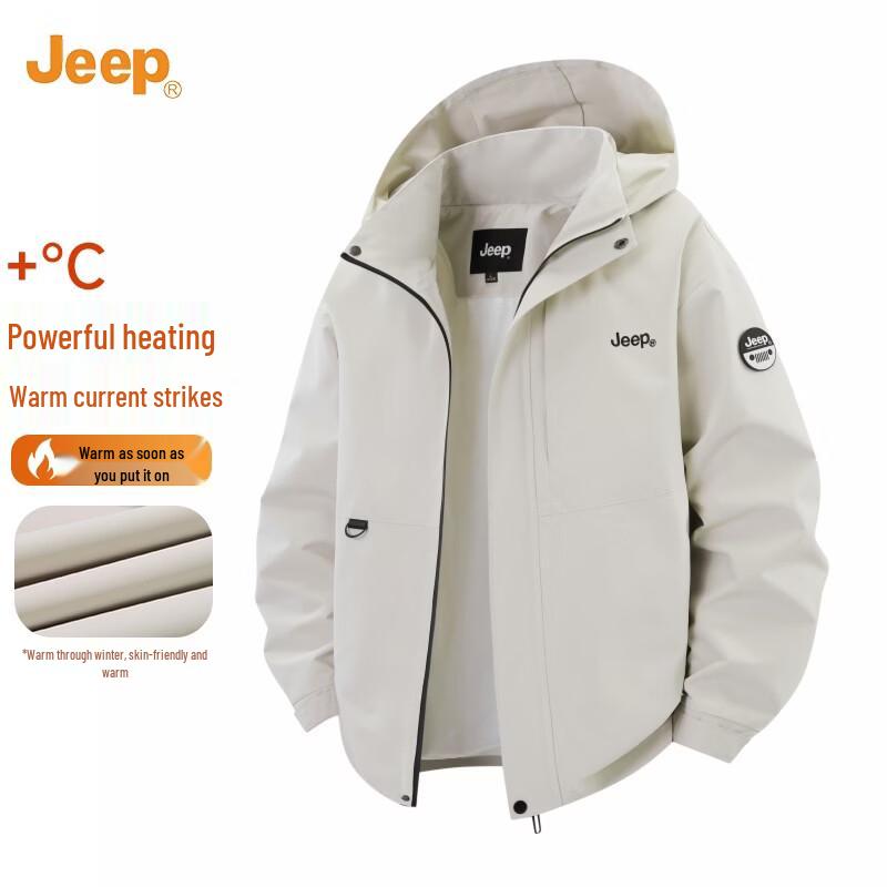 JEEP Men s Hooded Warm Windproof Casual Jacket L