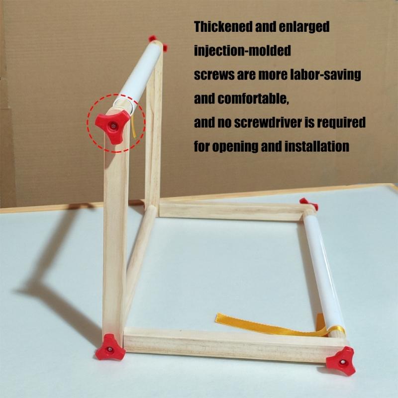 Adjustable Crosses Stitching Stand For Sofa Table Portable Embroidery Frame With Wood Base