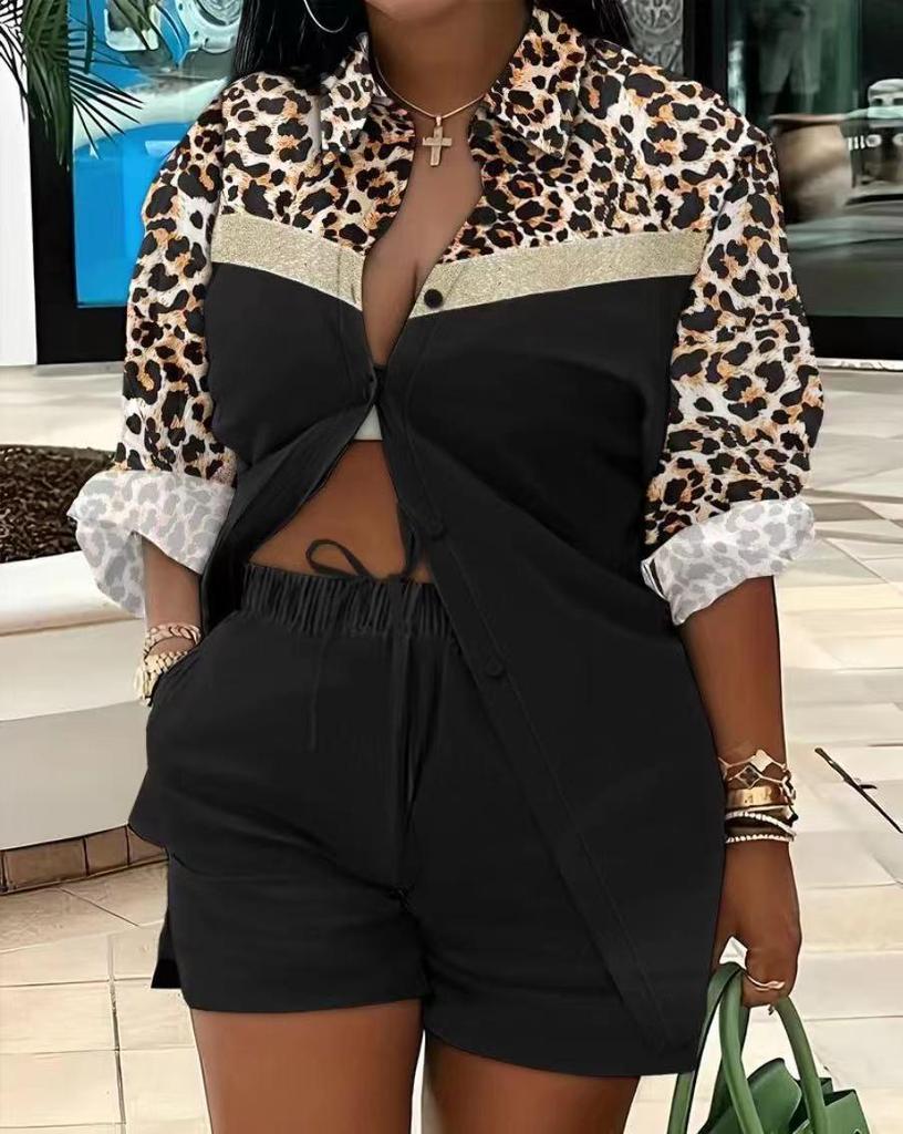 Women's Fashion Print Two-Piece Set: Elegant European & American Style