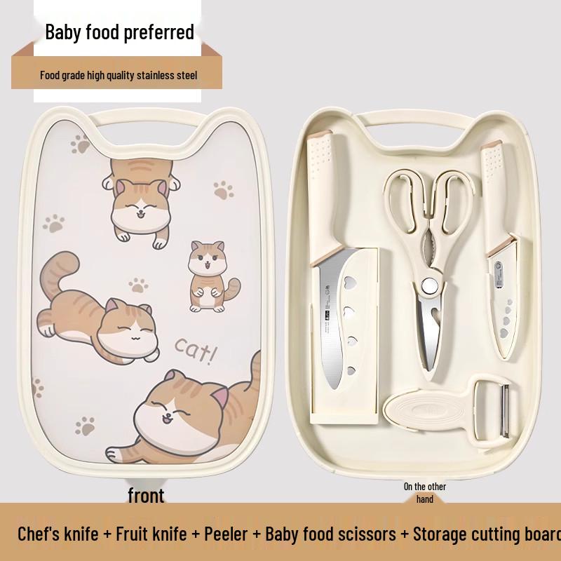 2-in-1 German Kitchen Knife & Cutting Board Set for Baby Food