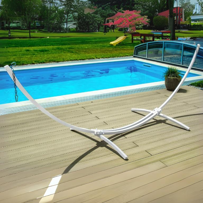 Hängmatta gungställning, trädgårdsställ, metall, gungstol för två personer, 2-i-1, stark, GoGarden