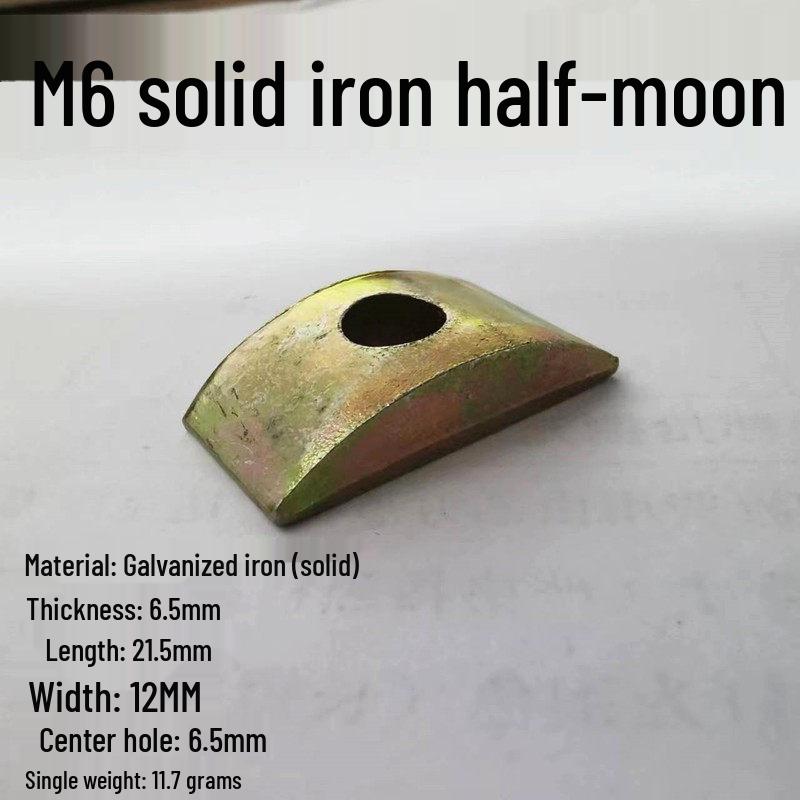 M6-M10 Plastic and Iron Half-Moon Crescent Washers for Furniture Hardware