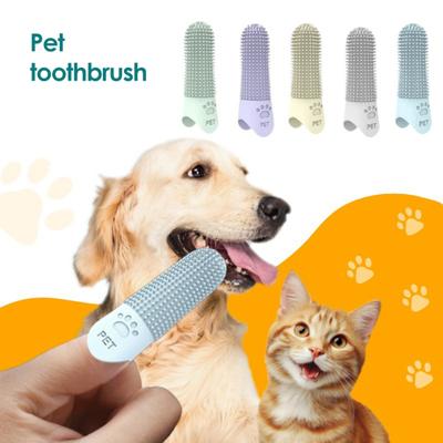 Finger Pet Toothbrush Silicone Soft Bristles Dog Toothbrush Finger Cover Pet Teeth Cleaner for Dogs Cats Puppies Rabbits Gently Removes Plaque