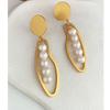 French Retro Matte Freshwater Pearl Earrings with 925 Silver Needles