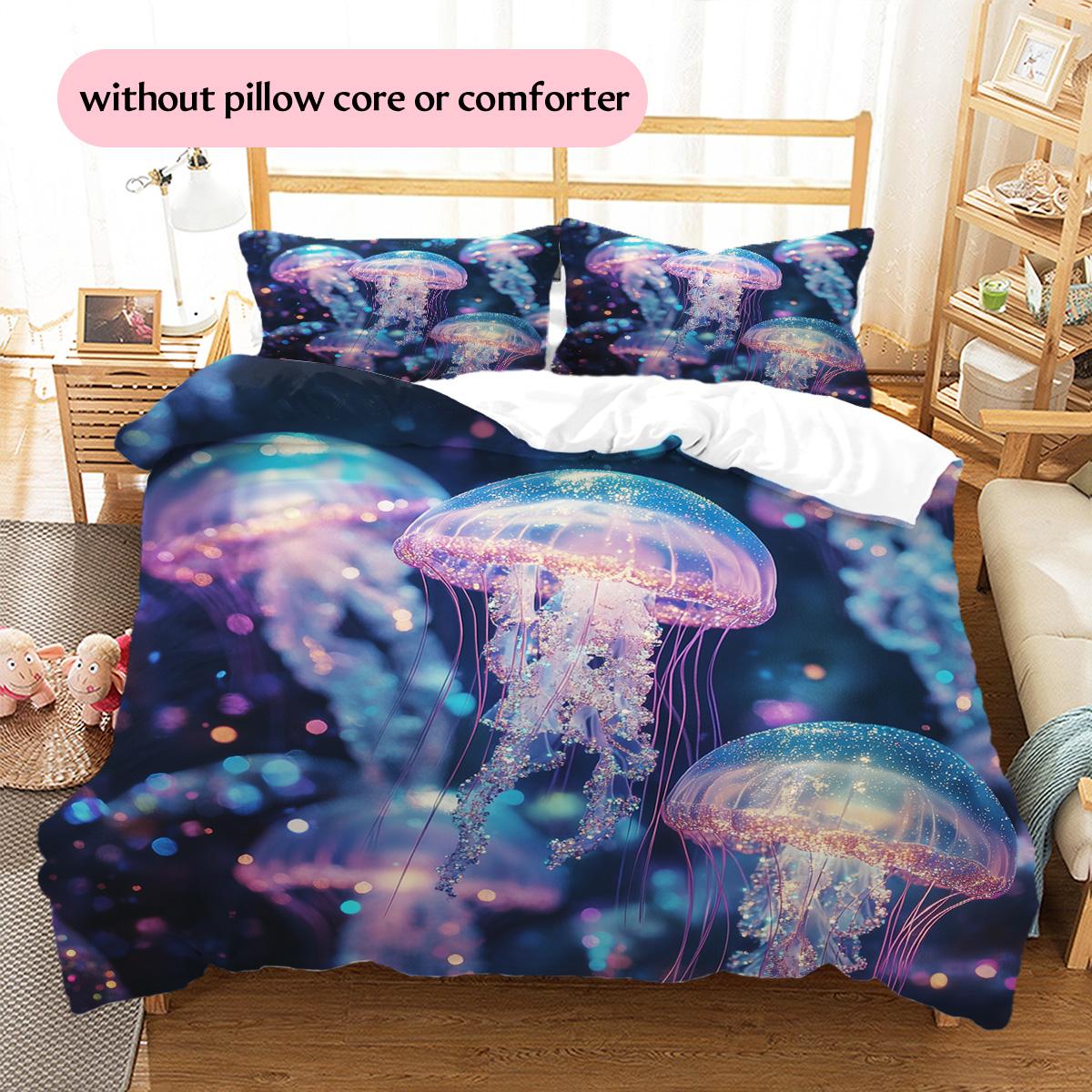 

Dreamy jellyfish Pattern Bedding Quilt Set Quilt Cover Pillowcase Home Decoration Gift (1 * duvet cover + 2 * pillowcase, without core) 135x200cm