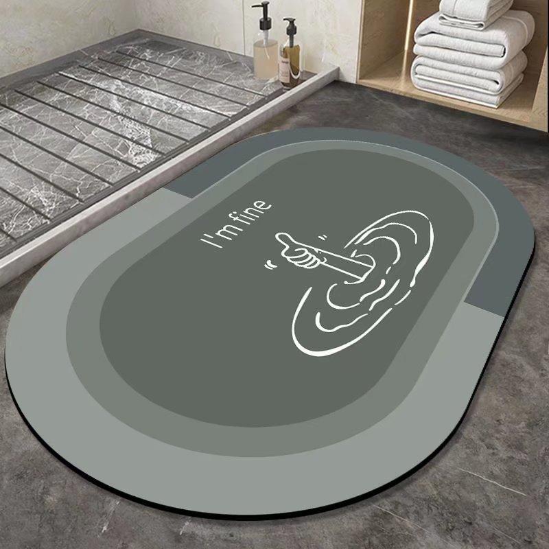 Tappetino per Pavimento in Fango Diatomaceo Morbido di Lusso Leggero, Zerbino, Tappetino Antiscivolo per Bagno, Tappetino Assorbente per Piedi da Porta Bagno, Tappetino a Rapida Asciugatura