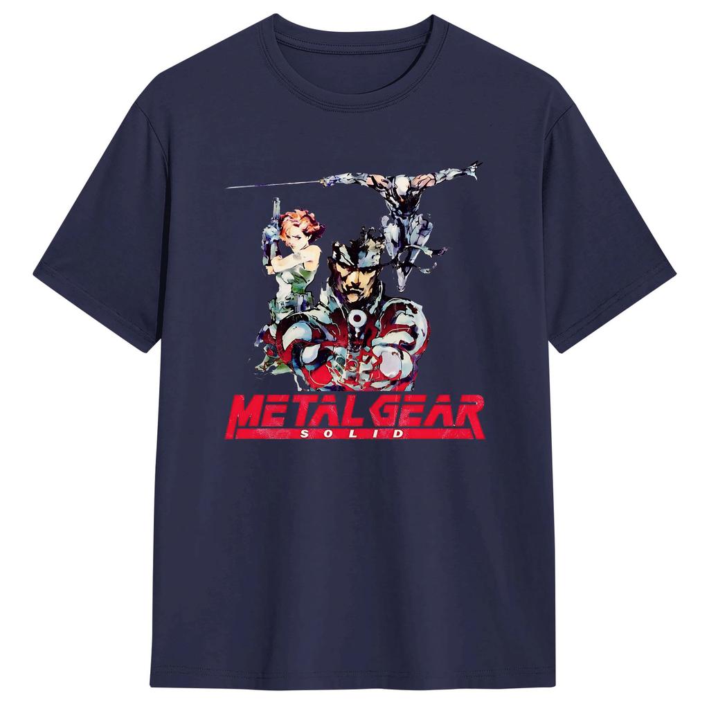 Retro Metal Gear Solid TShirts Men  Funny Cotton Tee Shirt Crew Neck Short Sleeve T Shirt Classic Tops