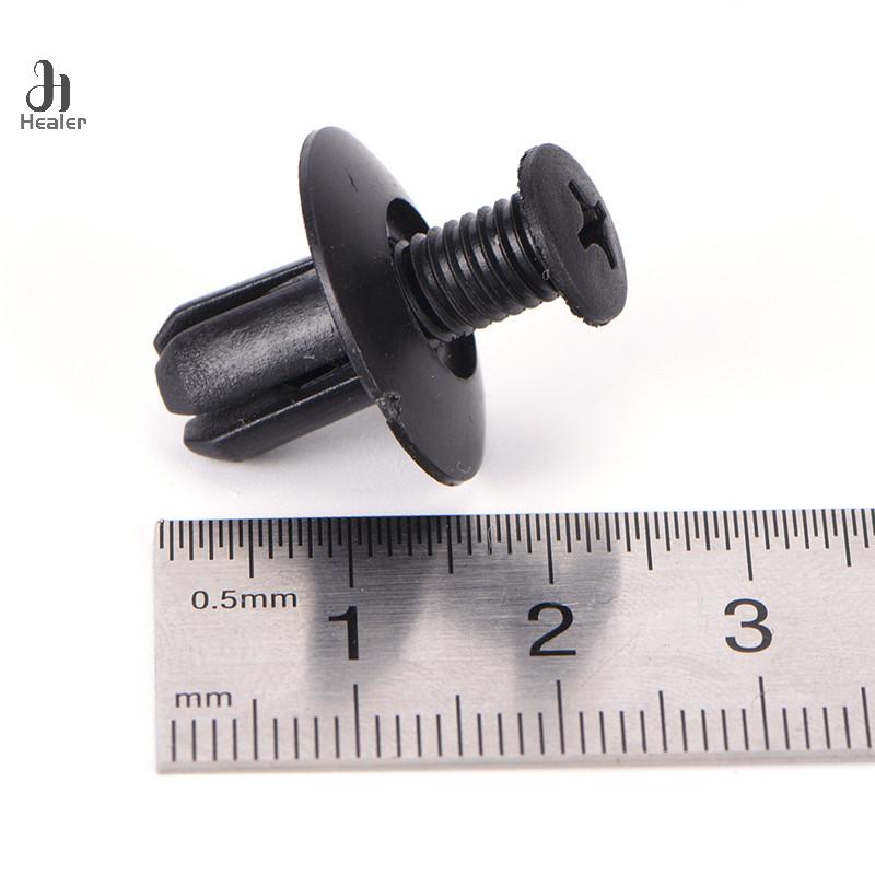 50pcs 6/8mm Auto Fasteners Rivets Clips Car Bumper Door Panel Fender Liner Clips Retainer Plastic Auto Fasteners Rivets Screw