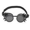 ABS Industrial Vintage Spiked Steampunk Unique Goggles Cycling Glasses Double Layer Windproof SunglassesBlack