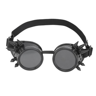 Occhiali da Ciclismo Steampunk Unici con Punte Vintage Industriali in ABS, a Doppio Strato Antivento, Neri