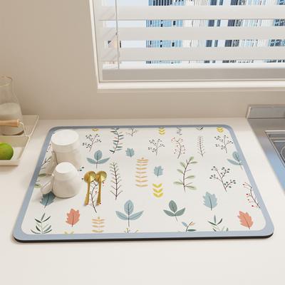 Quick-Dry Kitchen Drain Pad Super Absorbent Heat-resistant Slip-Resistant Bottom Countertop Mat Kitchen Gadget