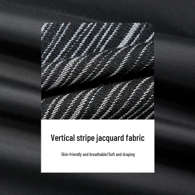 Men's Casual Black & White Striped Jacquard Lapel Jacket