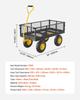 Steel Garden Cart 900lb Capacity Heavy Duty Yard Wagon Cart 10in Tires