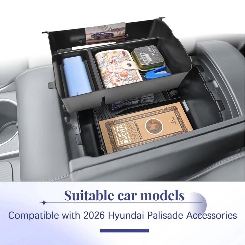 Center Console Organizer Double Layers For 2026 Hyundai Palisade Center Console Armrest Lower Storage Box Interior Accessories