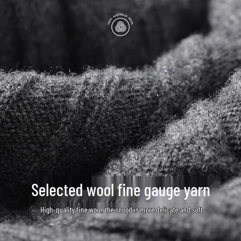 Hengyuanxiang Men's Winter 100% Wool Neck Warmer