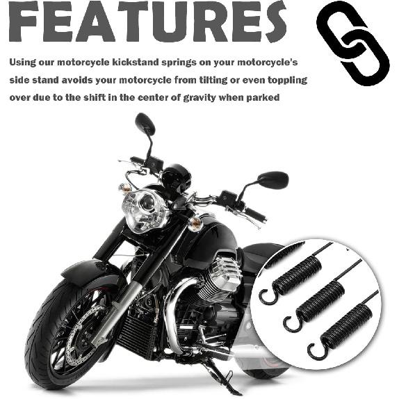 5PCS Motorcycle Kickstand Spring Kit,Sturdy Mini Bike Kickstand Springs Kit Includes 5 Lengths 120mm/75mm/100mm/90mm/110mm,Professional Motorcycle