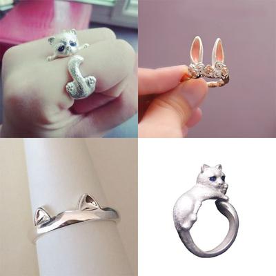 Mary Minimalist Cute Kitten Ring - Women's Niche Design, Light Luxury, High-end Feel, Openable Kt Cat Ring