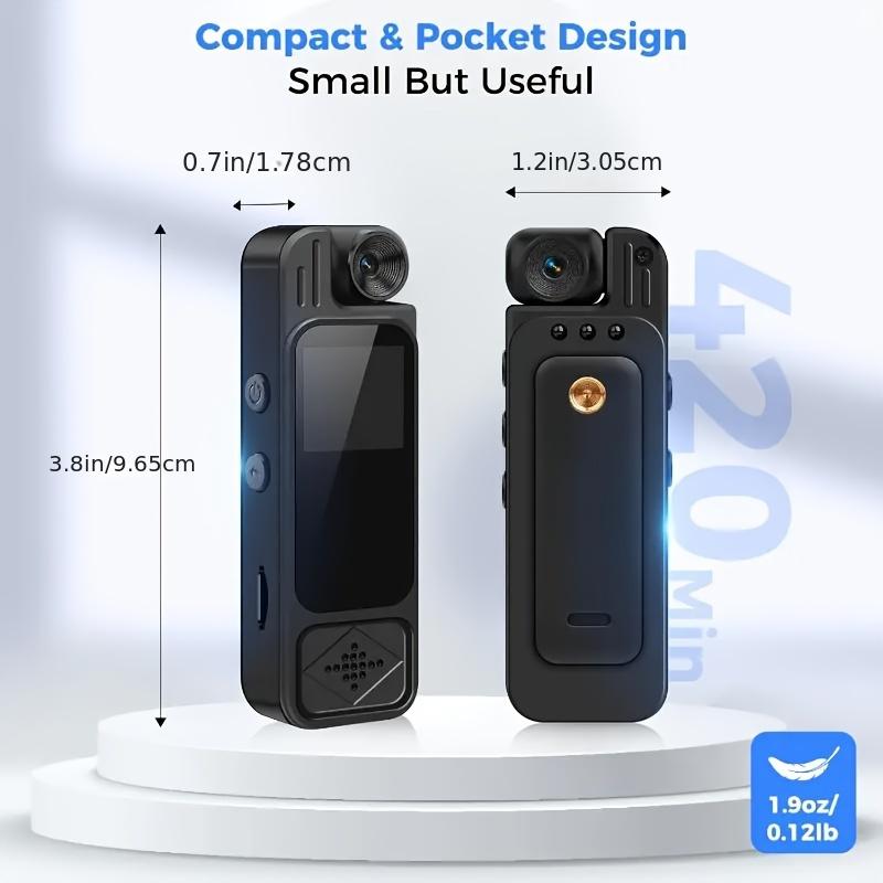 Full HD 1080P Mini Body Camera Body Mounted Camera Night Vision Digital Video Recorder 1.3'' Bodycam Worn Police Camera