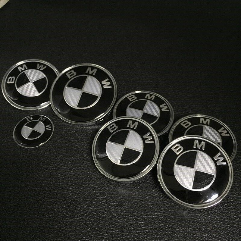 FA67pcs Front Hood Emblem Car 50th Anniversary Logo 82mm+Rear Badge 74mm+Wheel Hub Cap 68mm Decoration Cover Styling for BMW